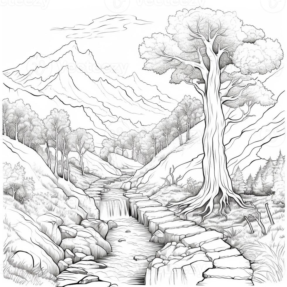 Anime Scenery Coloring Pages photo