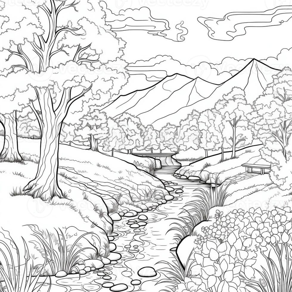 Anime Scenery Coloring Pages photo