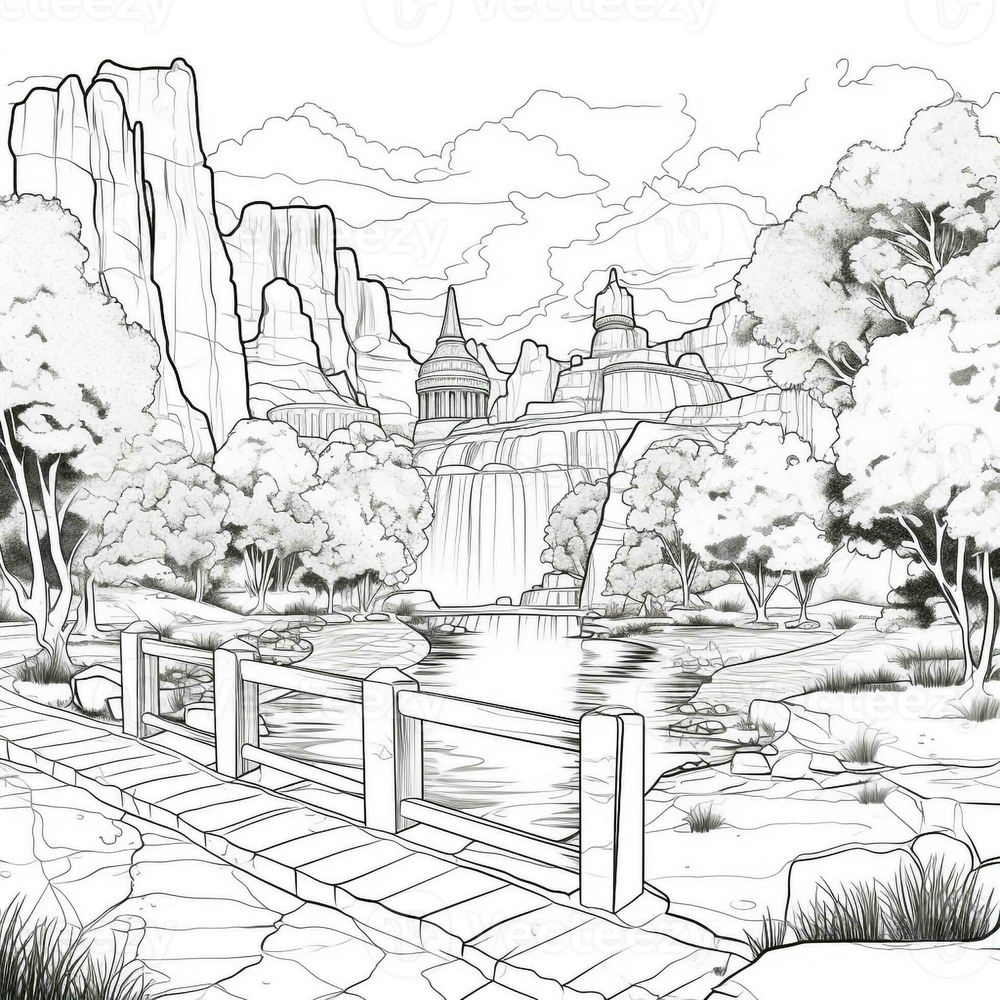 Draw sketch illustrate anime background or scenery by Yeorae | Fiverr