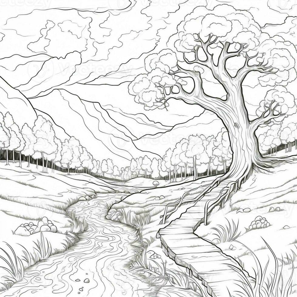 Anime Scenery Coloring Pages photo