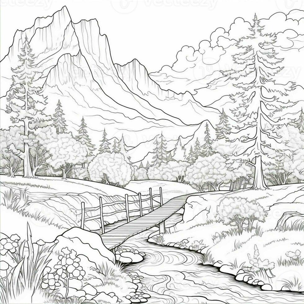 Anime Scenery Coloring Pages photo