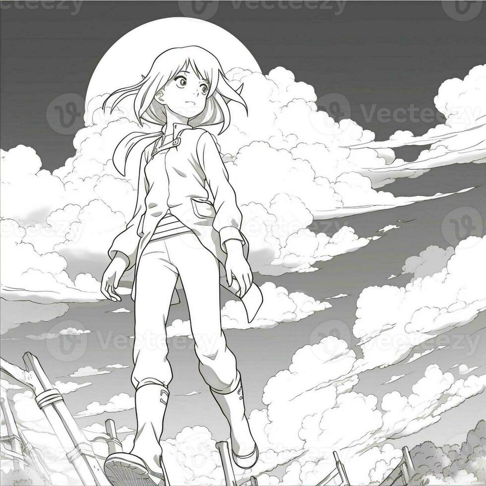 Anime Scenery Coloring Pages photo