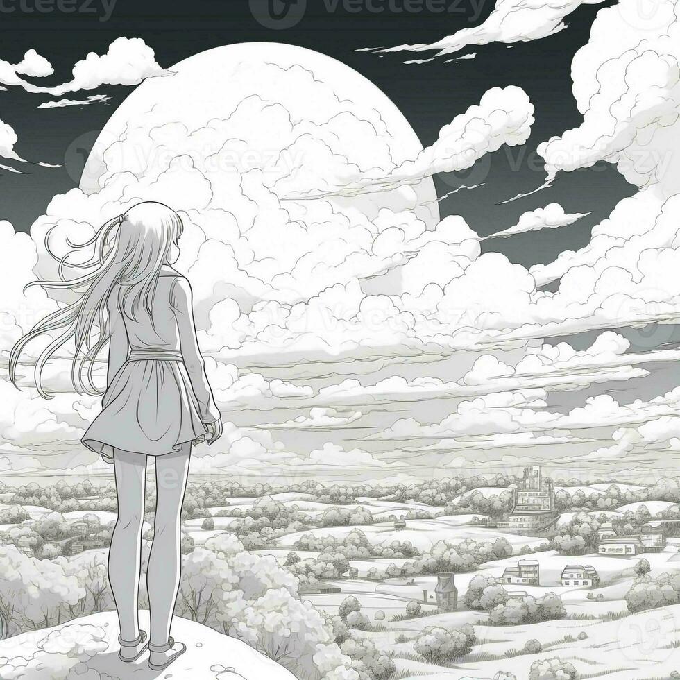 Anime Scenery Coloring Pages photo