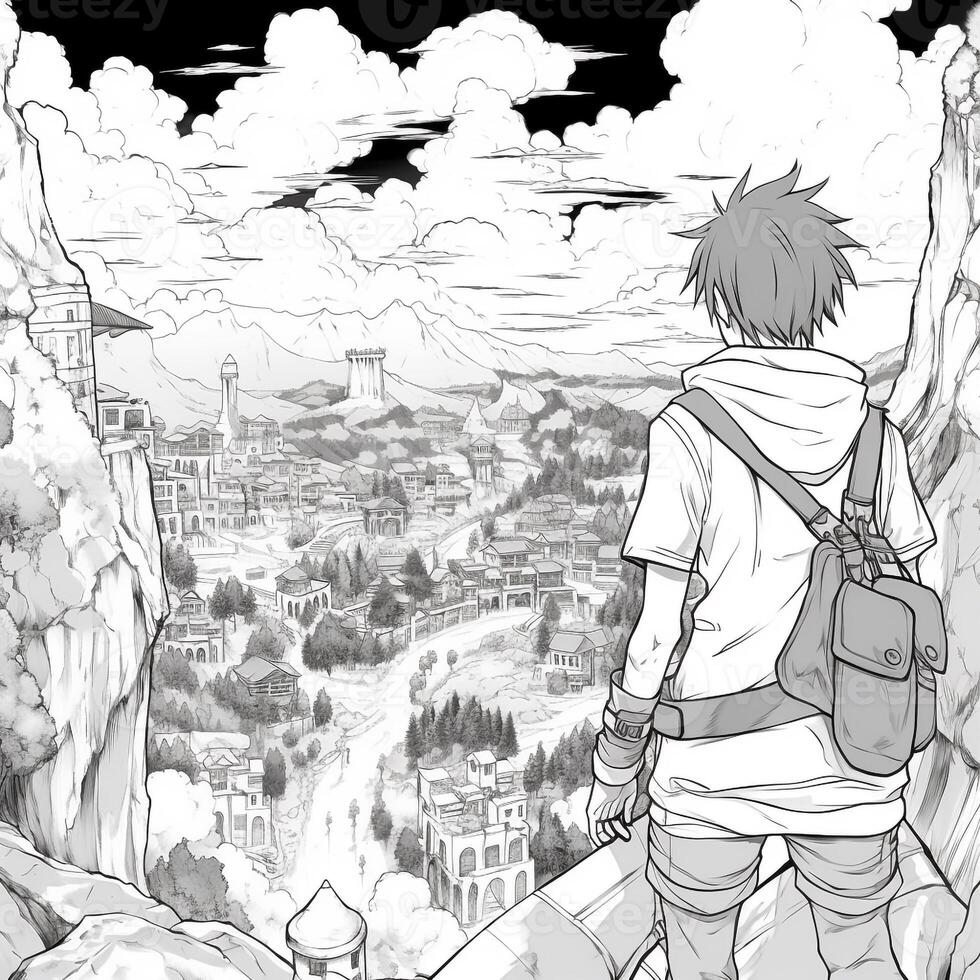 Anime Scenery Coloring Pages photo