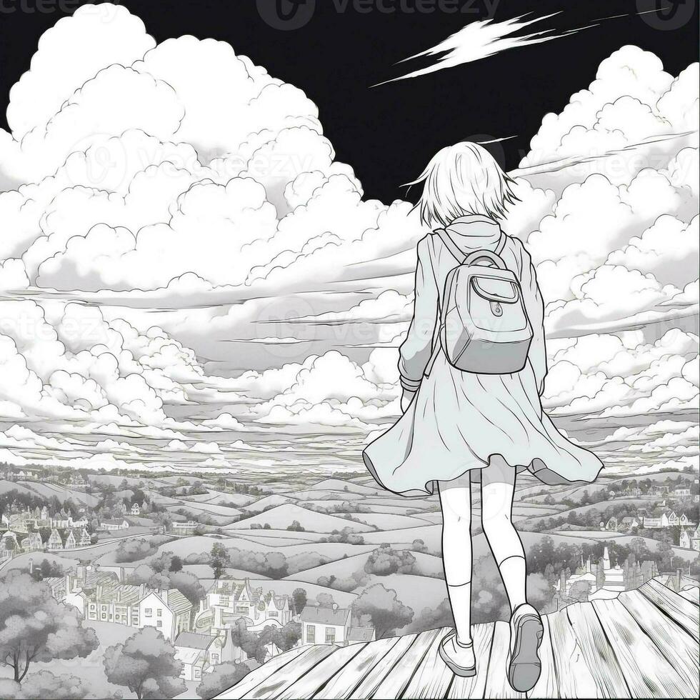 Anime Scenery Coloring Pages photo