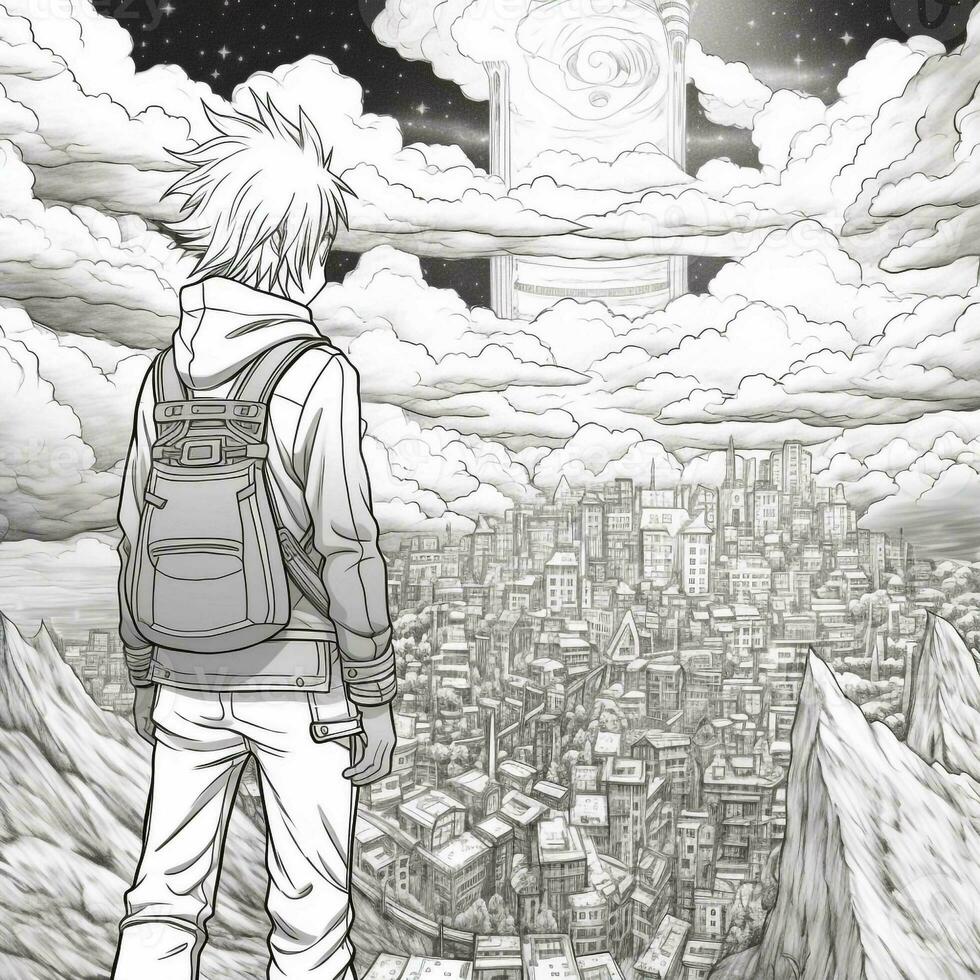 Anime Scenery Coloring Pages photo