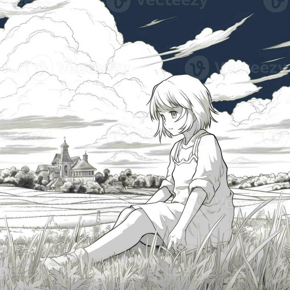 Anime Scenery Coloring Pages photo