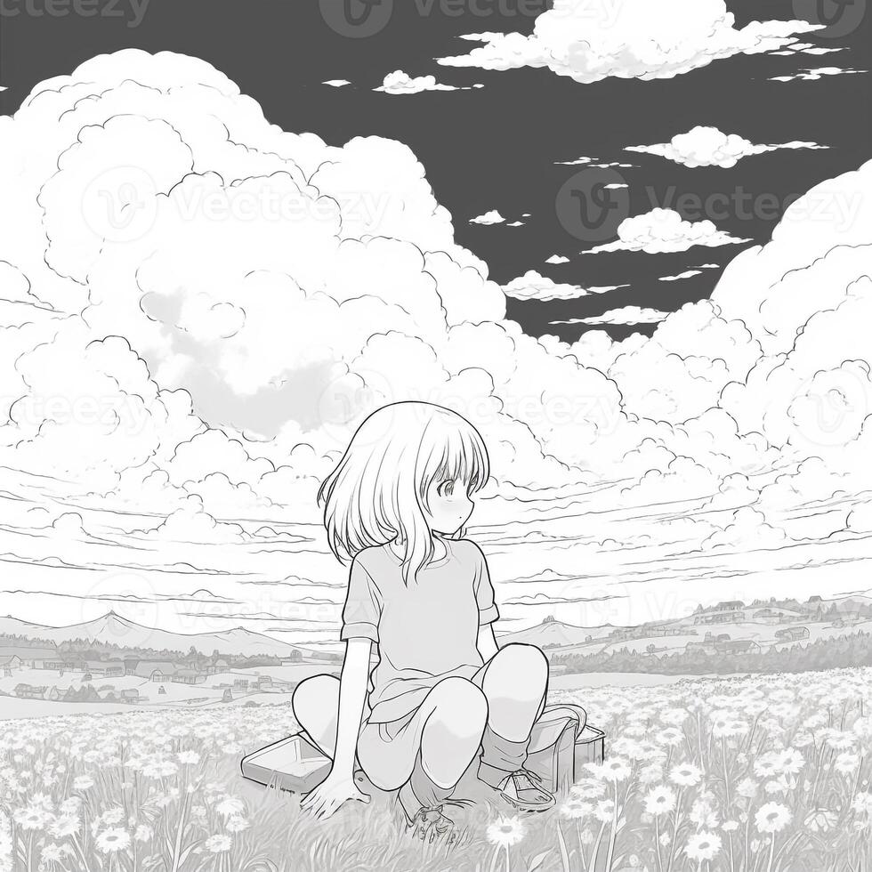 Anime Scenery Coloring Pages photo