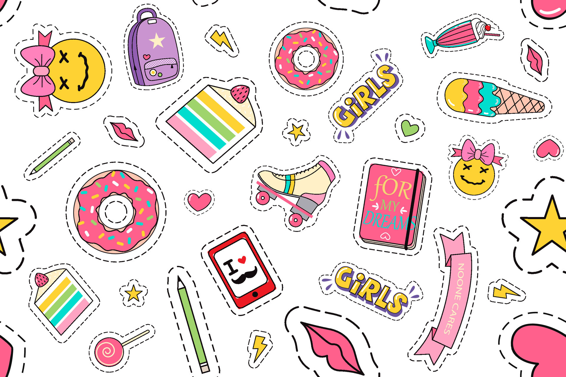 https://static.vecteezy.com/system/resources/previews/026/685/941/original/fashion-patches-doodle-set-collection-of-funny-comic-girl-teens-colouring-badges-fashionable-teenage-fabric-kawaii-stickers-ice-cream-donut-diary-gems-feminine-labels-seamless-illustration-for-print-vector.jpg