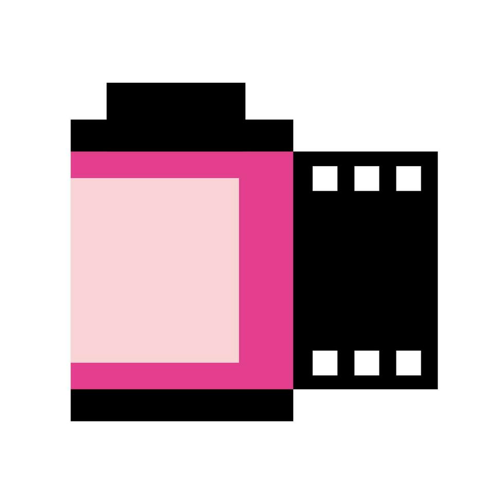 Camera roll film negative vector flat illustration