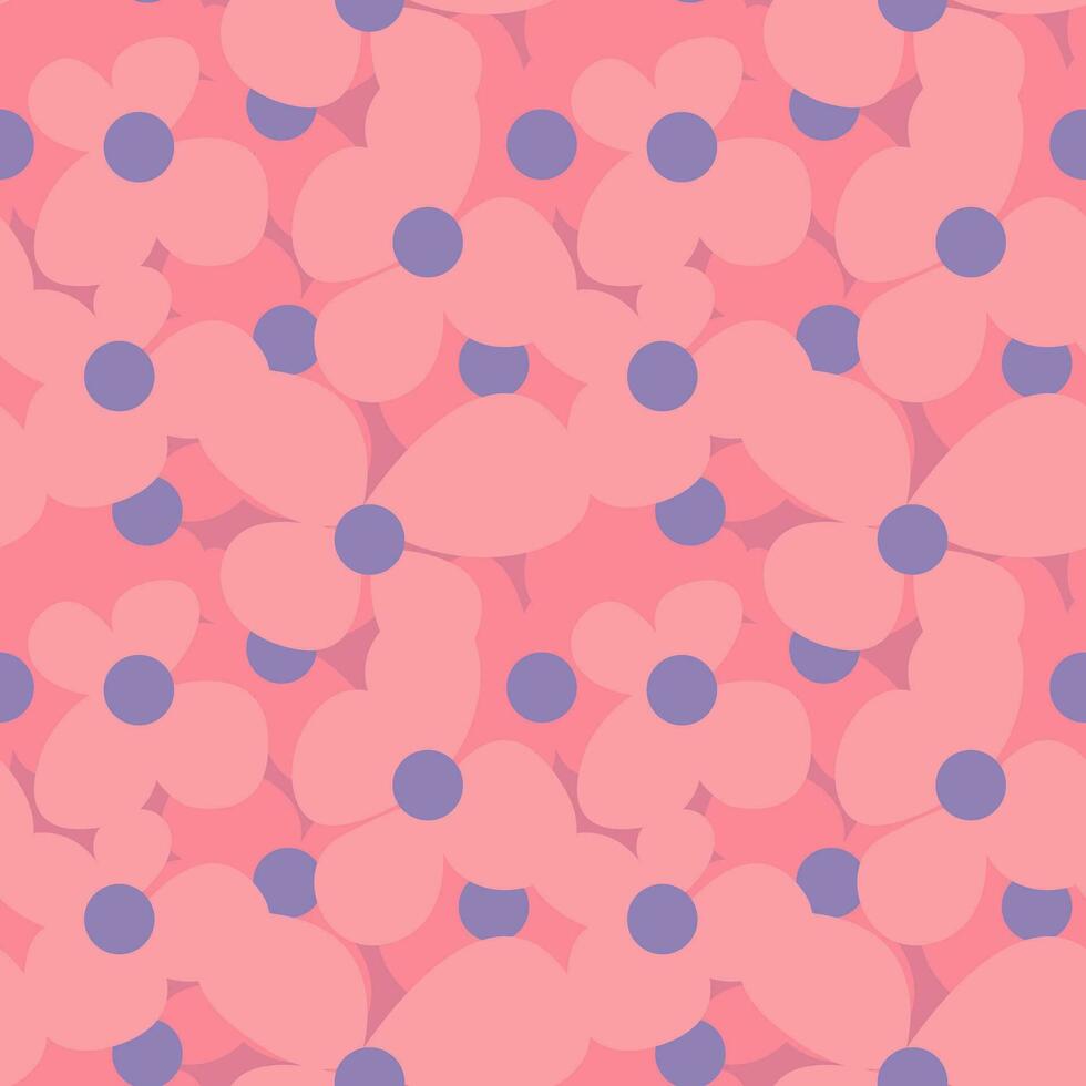 Vector millefleurs seamless pattern. Trendy pink floral pattern ditsy style