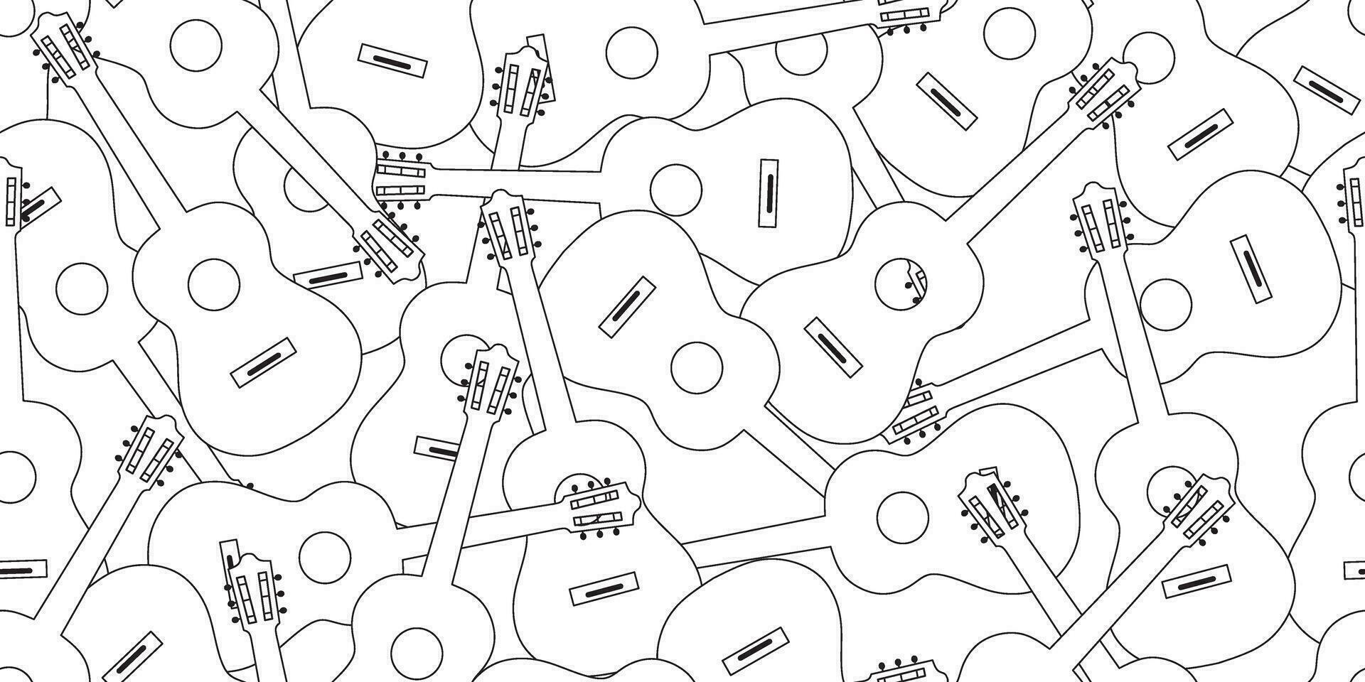 abstract line guitar seamless pattern vector