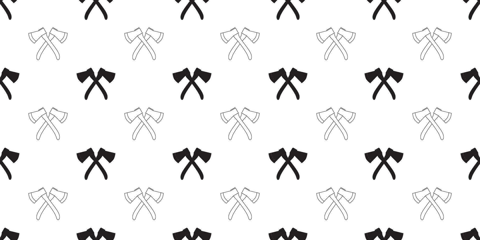 outline silhouette crossed axes seamless pattern vector