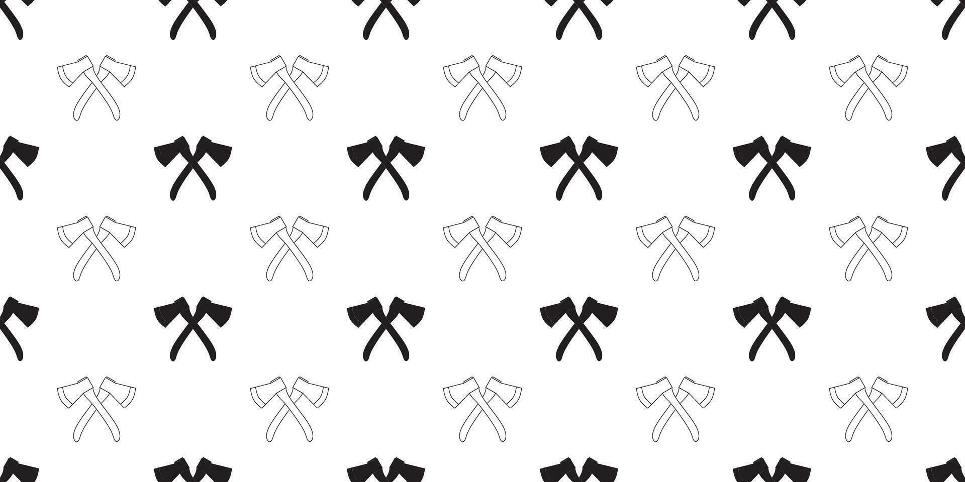 outline silhouette crossed axes seamless pattern vector