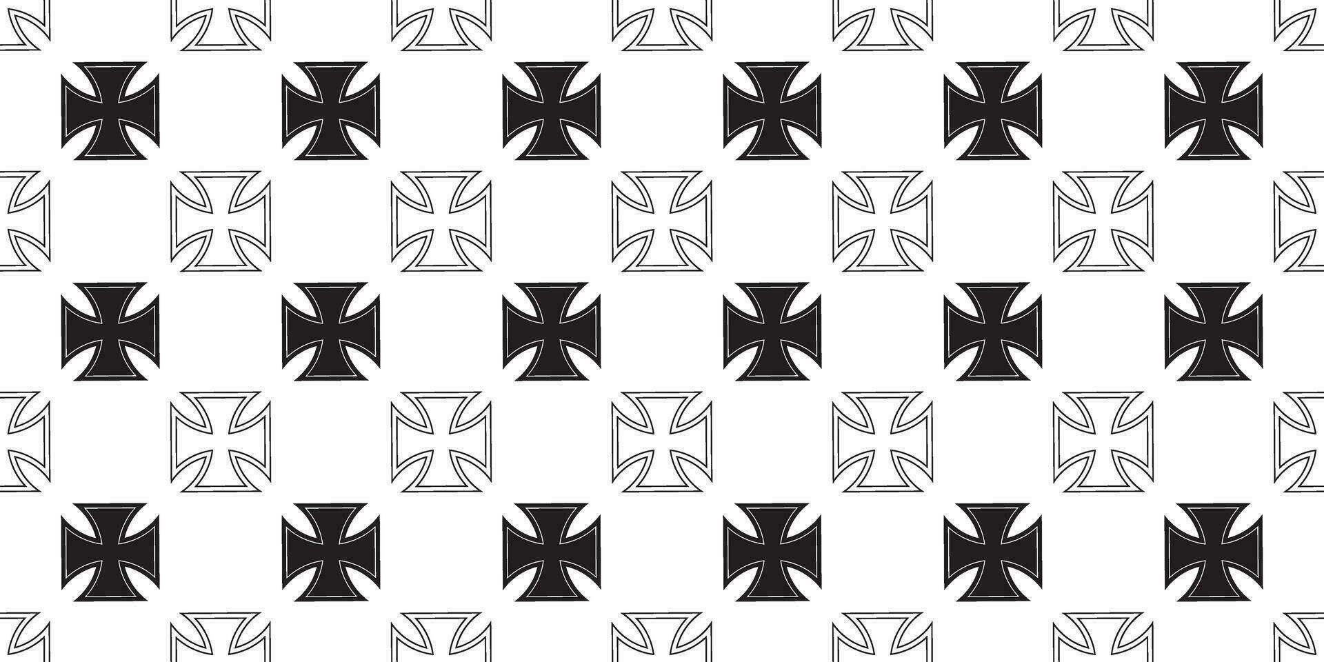 black white Chopper cross seamless pattern vector