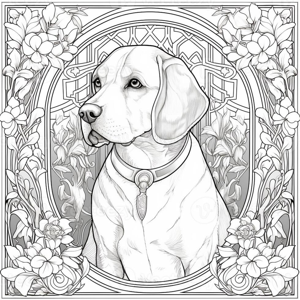 Art Nouveau Dog Coloring Pages photo