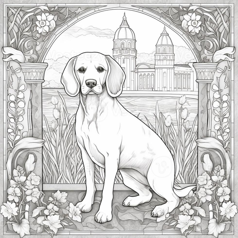 Art Nouveau Dog Coloring Pages photo