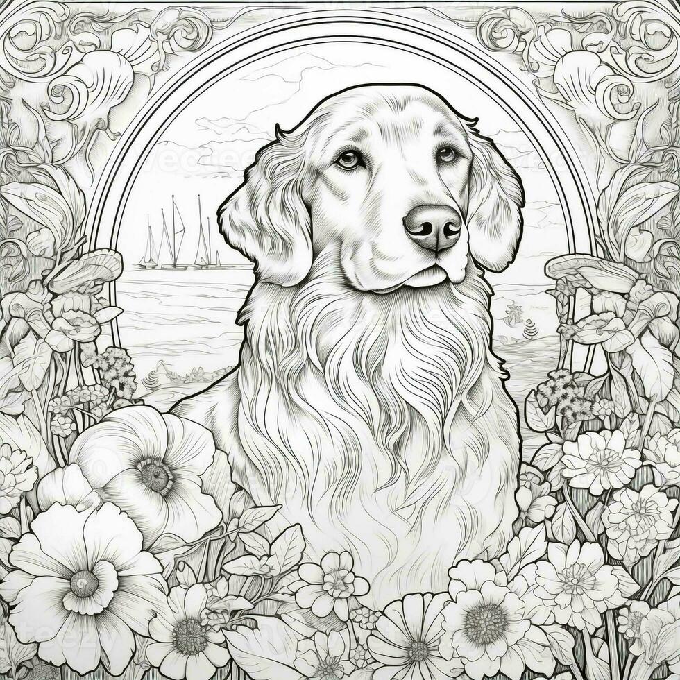 Art Nouveau Dog Coloring Pages photo