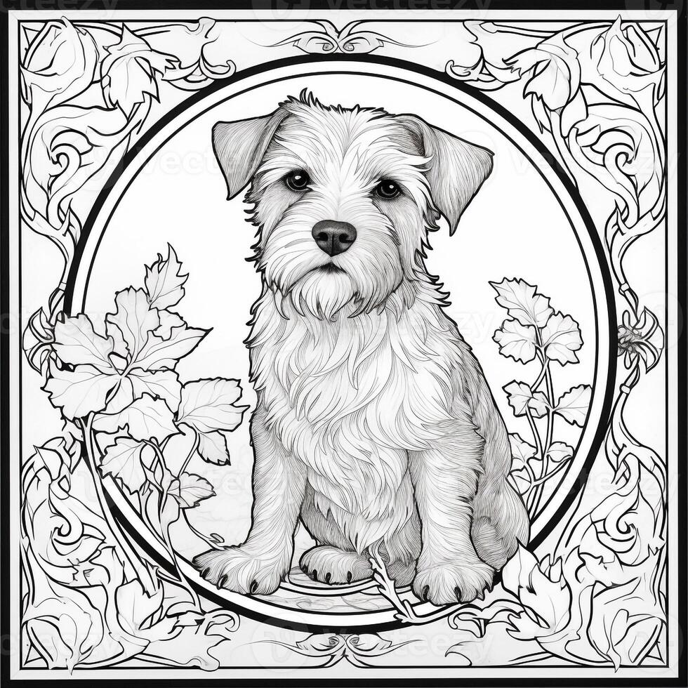 Art Nouveau Dog Coloring Pages photo