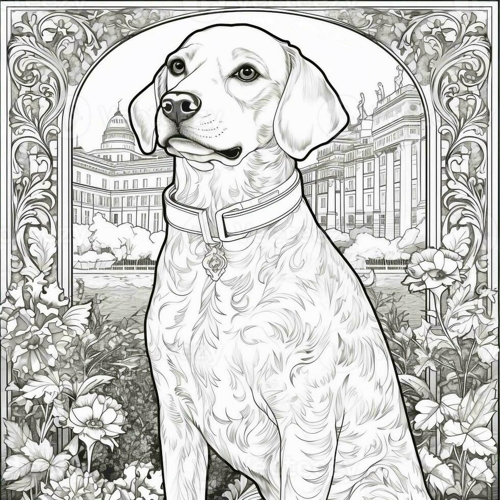 Art Nouveau Dog Coloring Pages photo