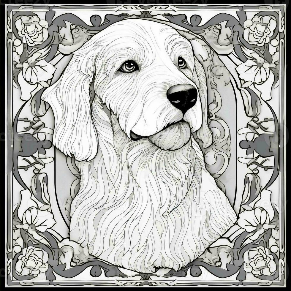 Art Nouveau Dog Coloring Pages photo