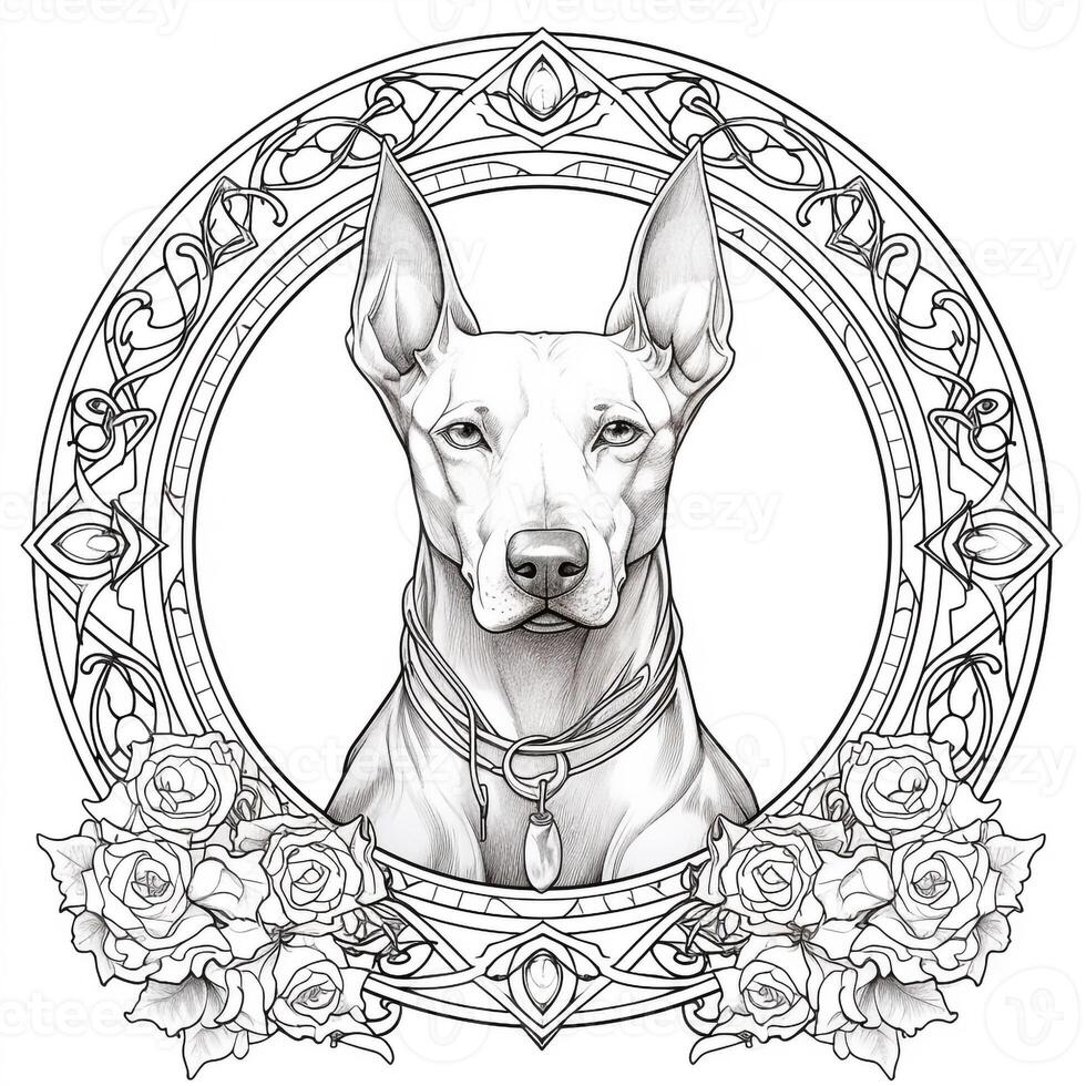 Art Nouveau Dog Coloring Pages photo