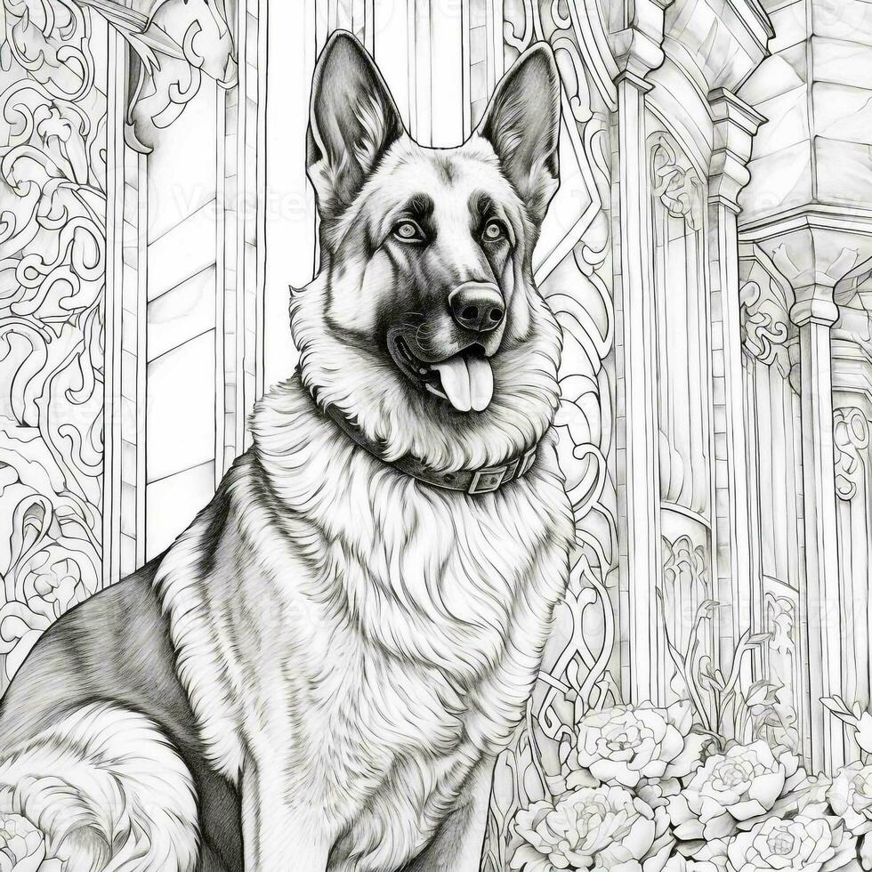 Art Nouveau Dog Coloring Pages photo