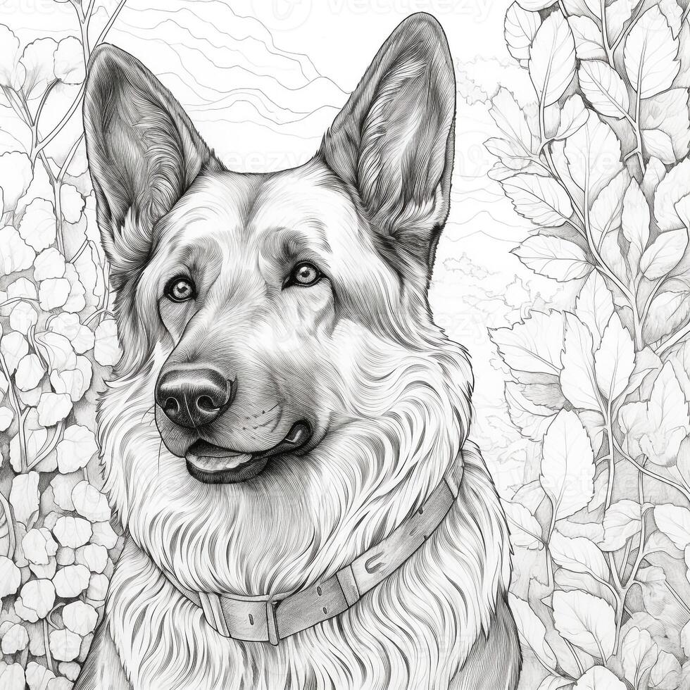 Art Nouveau Dog Coloring Pages photo