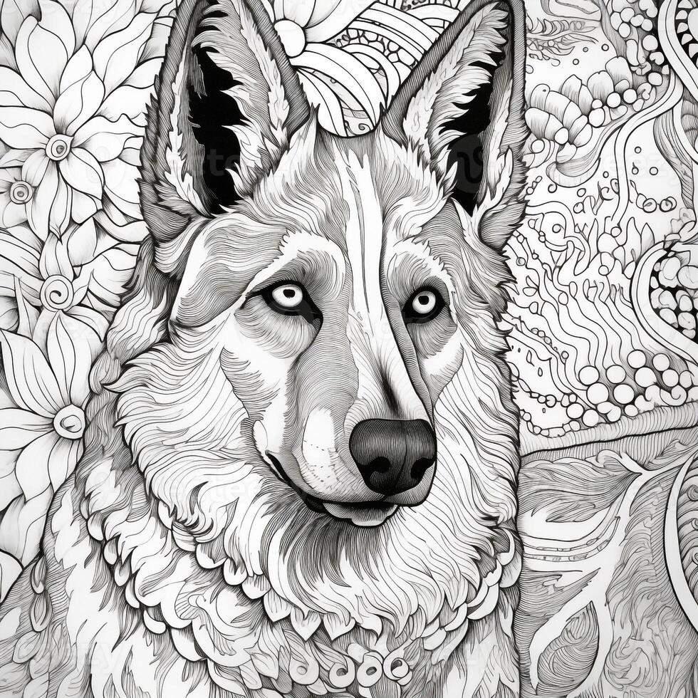 Art Nouveau Dog Coloring Pages photo