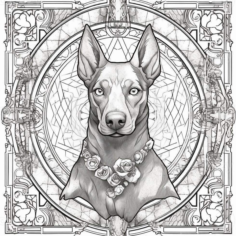 Art Nouveau Dog Coloring Pages photo