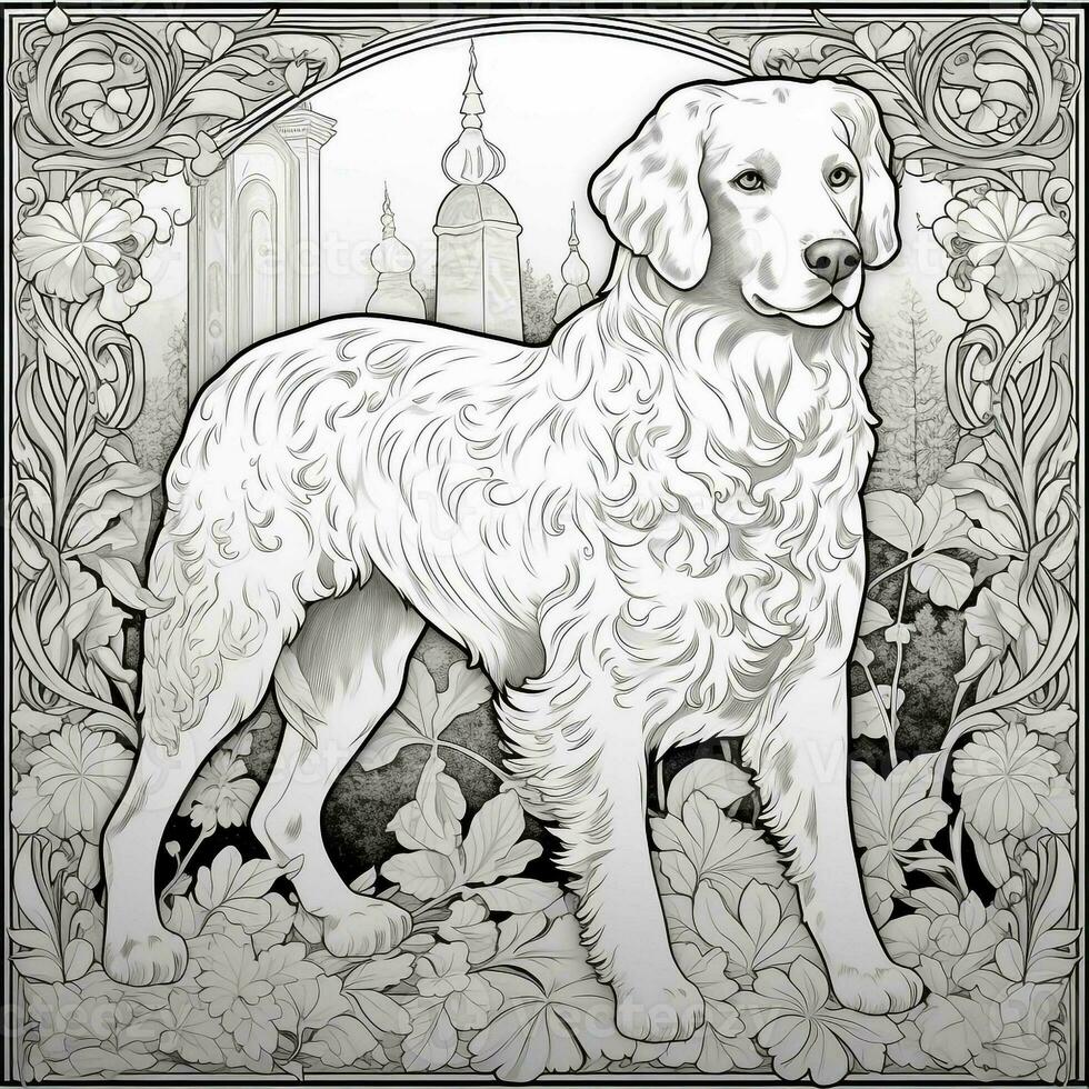 Art Nouveau Dog Coloring Pages photo