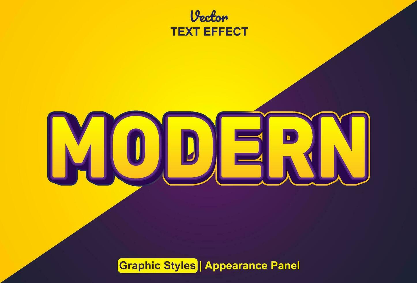 moderno texto efecto con amarillo color gráfico estilo y editable. vector