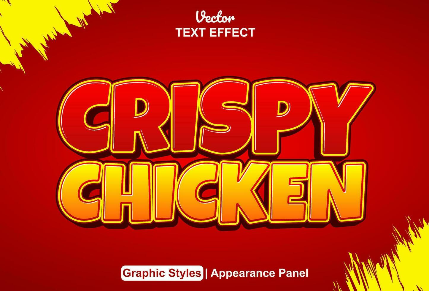 Crispy chicken text effect with orange graphic style and editable. vector
