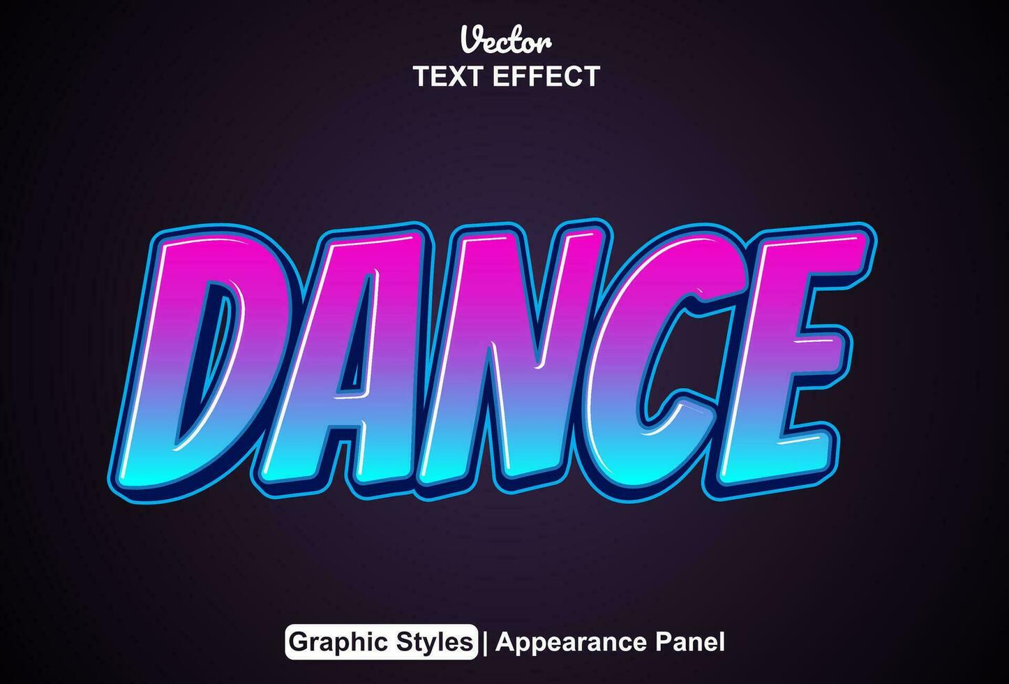 dance text effect with purple color graphic style and editable. vector