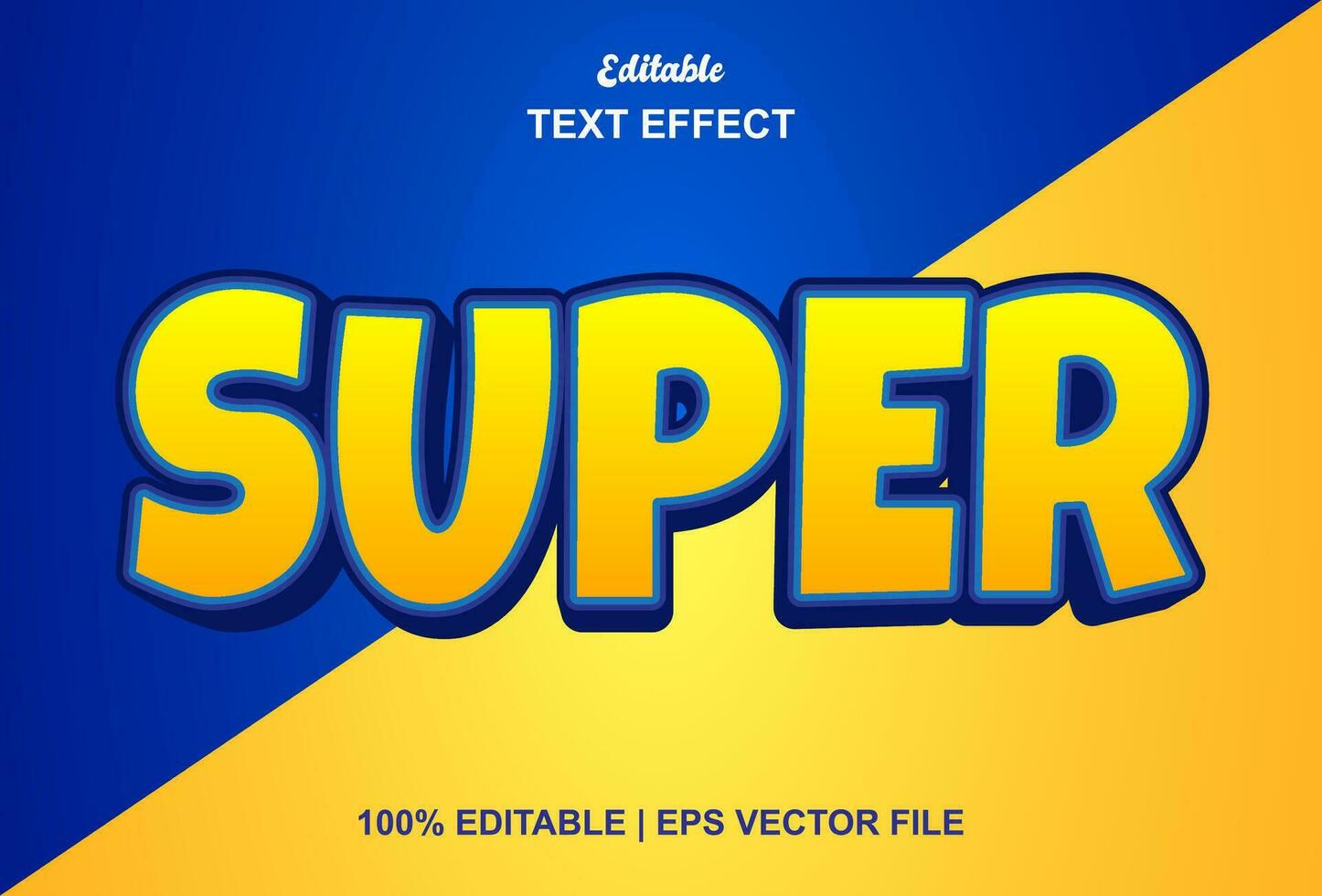 super text effect with orange color graphic style editable vector