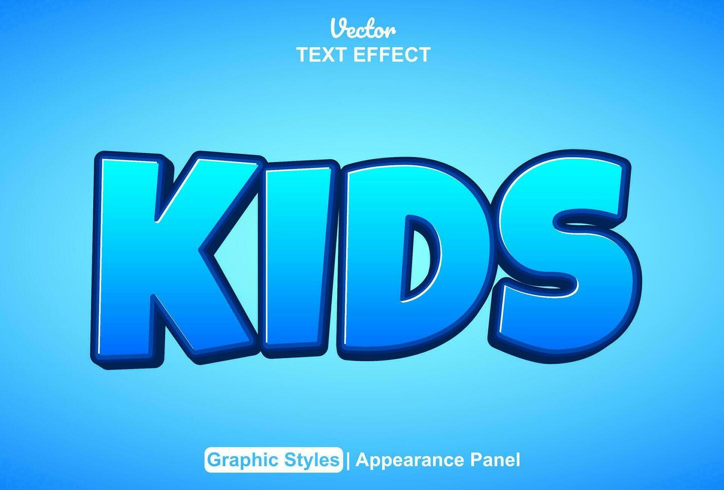 kids text effect with blue color graphic style editable vector