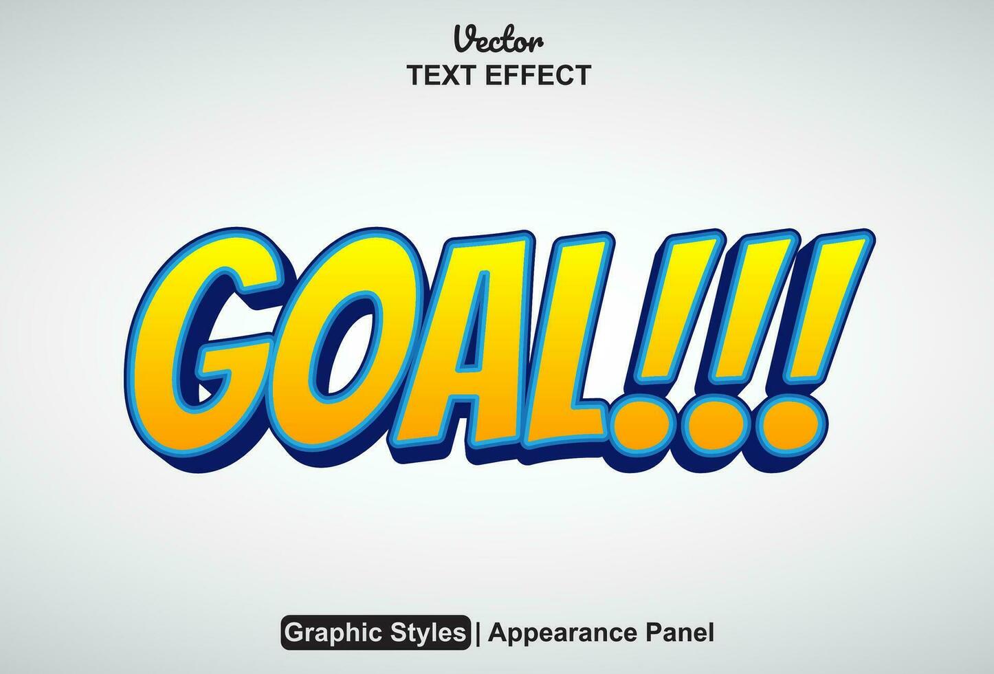 goal text effect with orange graphic style and editable vector