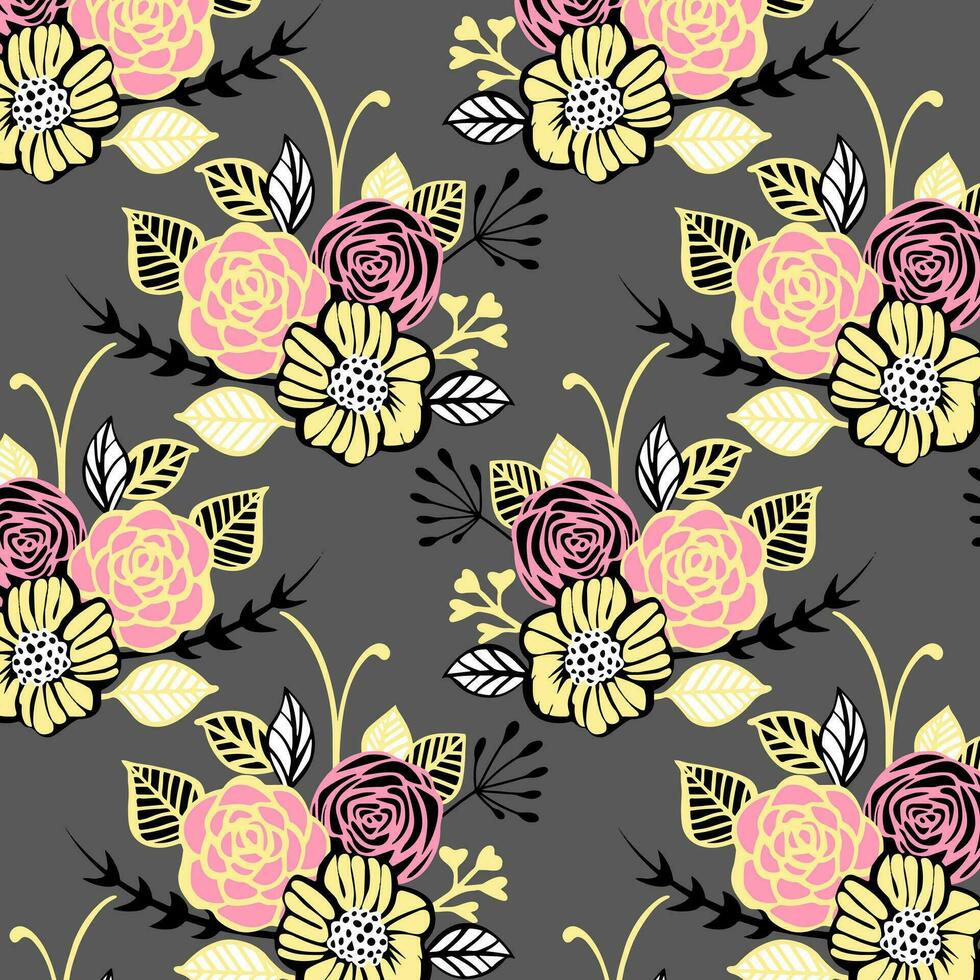 floral abstract pattern suitable for textile and printing needs vector