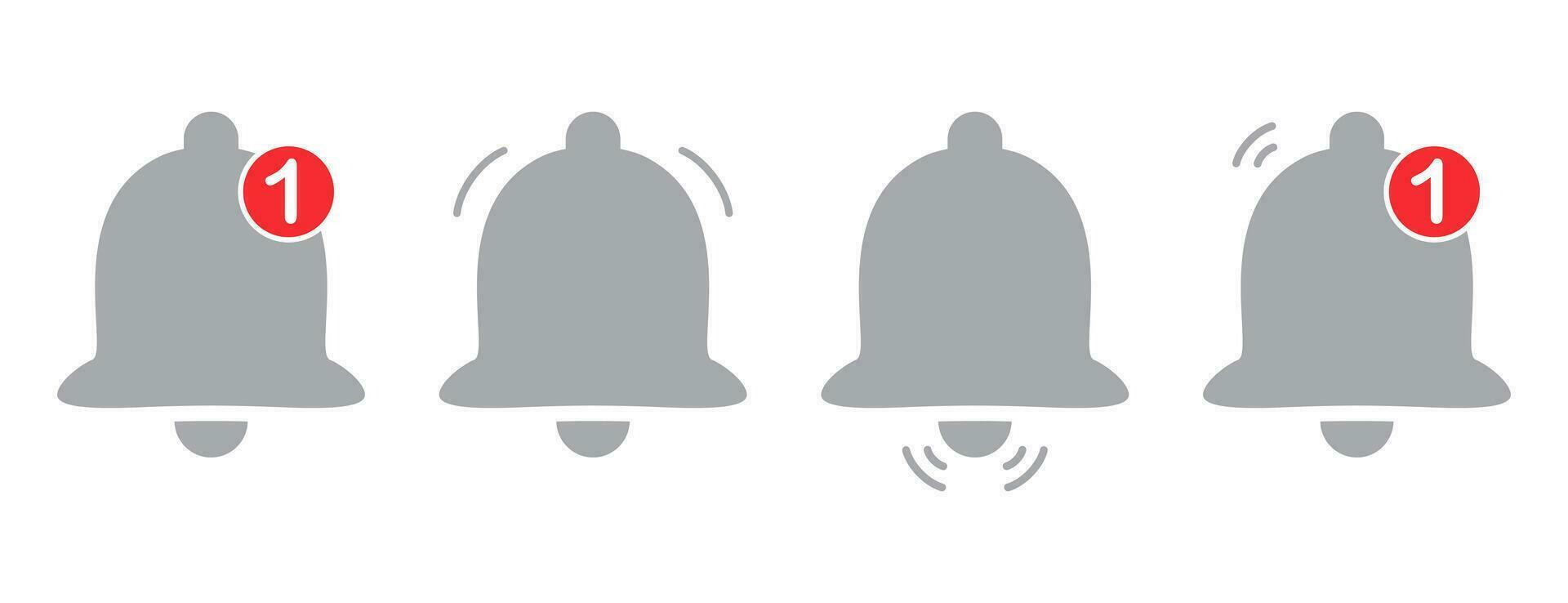 Set of vector notification bell icon cartoon art illustration