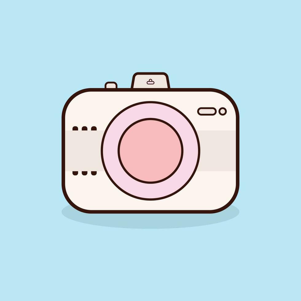 Camera illustration in cute and background style vector