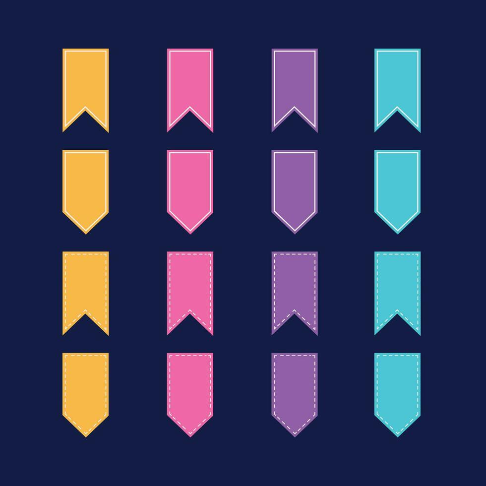 Arrow and badge icon set gradient style vector