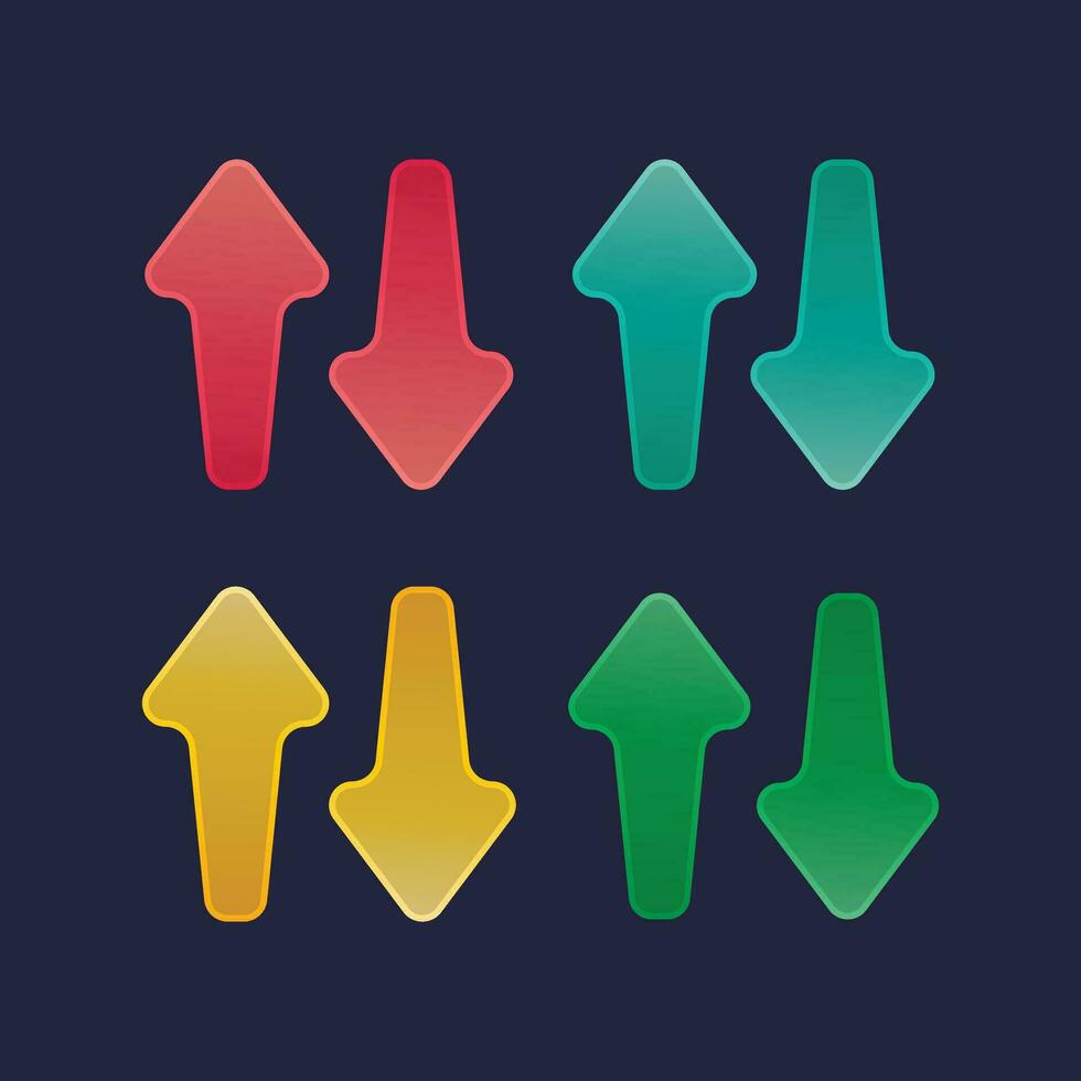 Gradient style arrow icons vector