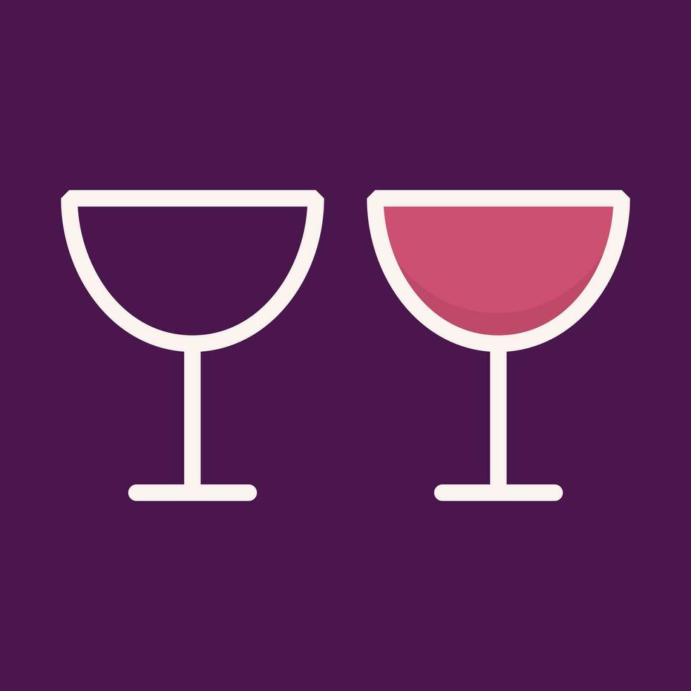 Wine glass and line vector
