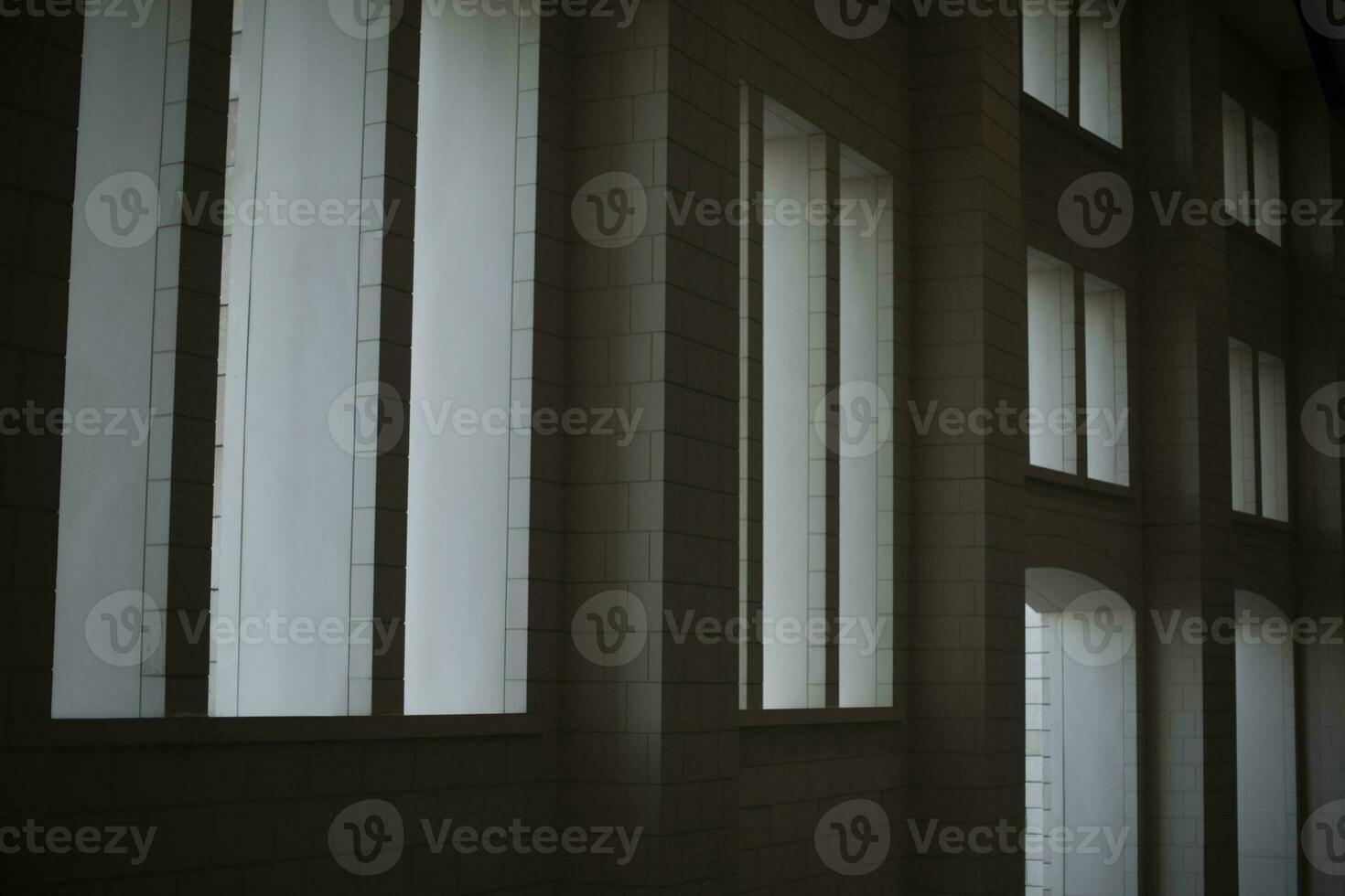 Large window openings. Architectural details. Windows in building. photo