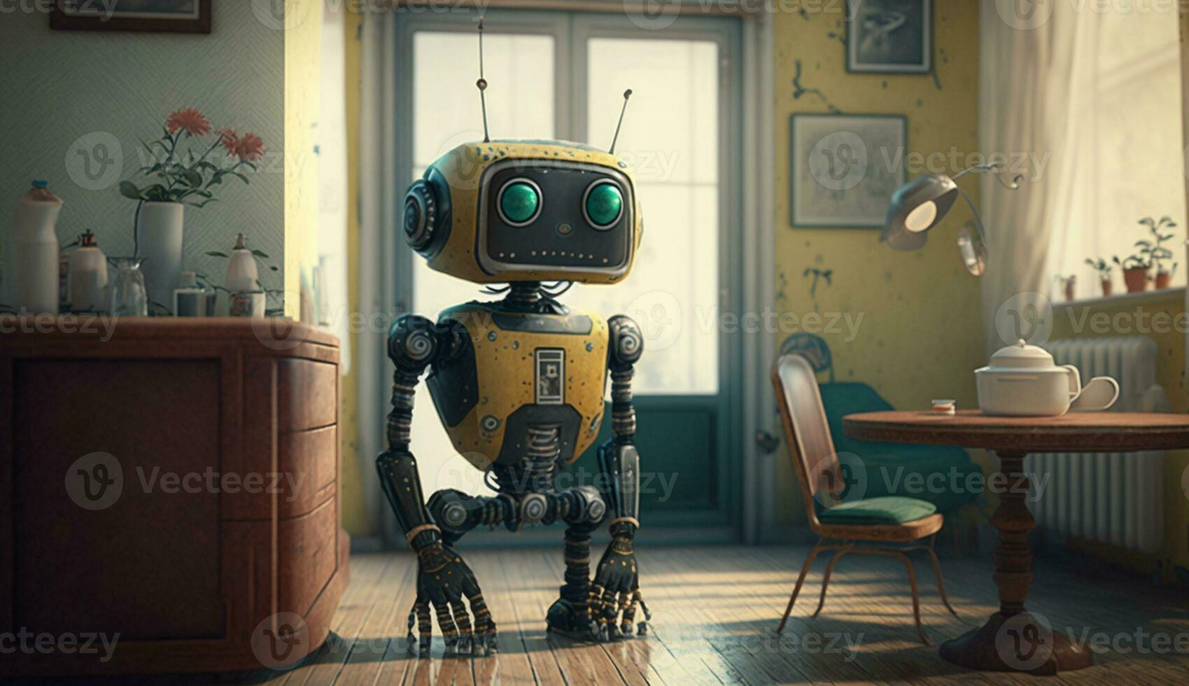 Ai Generated Modern Robot Indoors photo