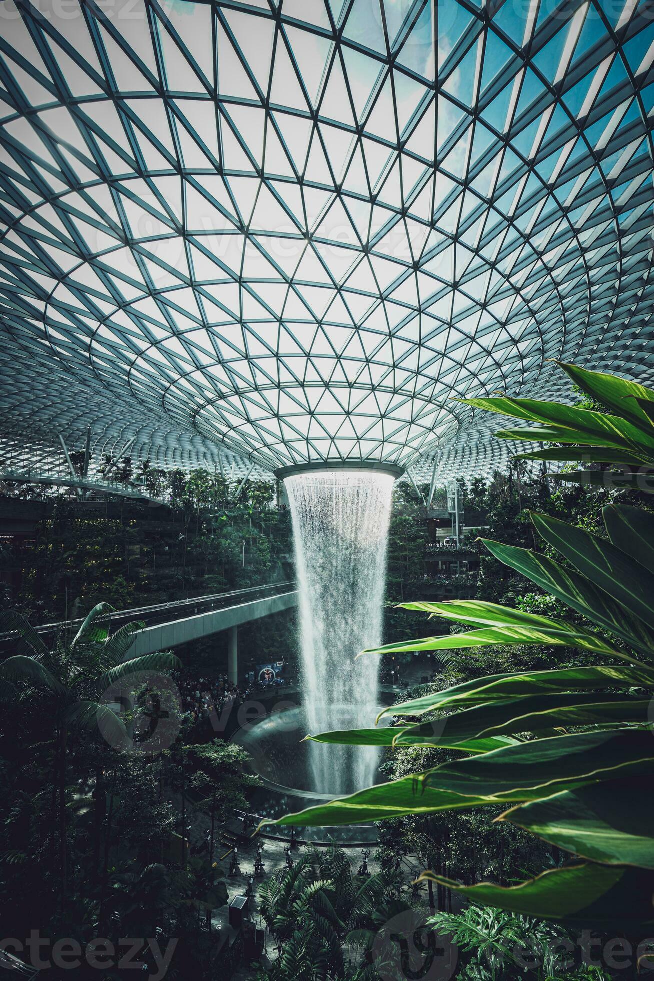 Jewel Changi Airport and its Rain Vortex