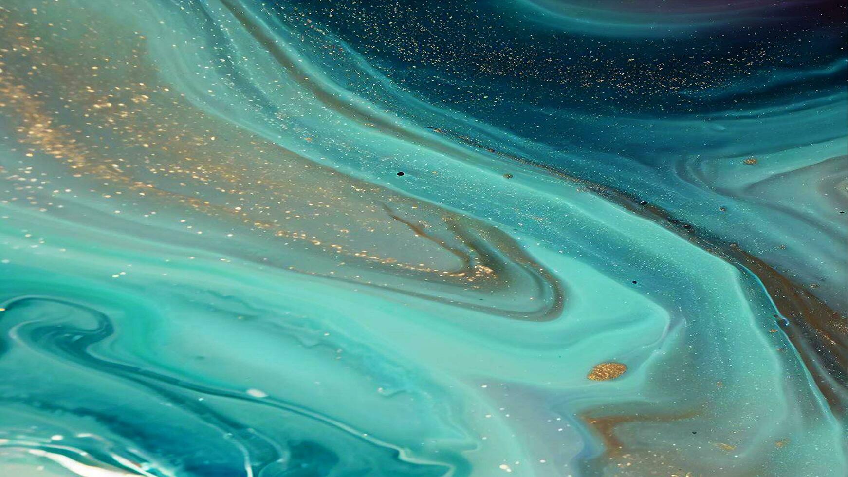 Abstract Liquid Paint Digital Paper, fluid art violet and gold glitter with alcohol ink technique ai generated photo