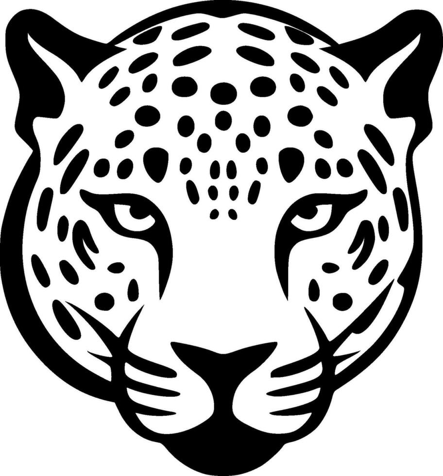 leopardo - negro y blanco aislado icono - vector ilustración