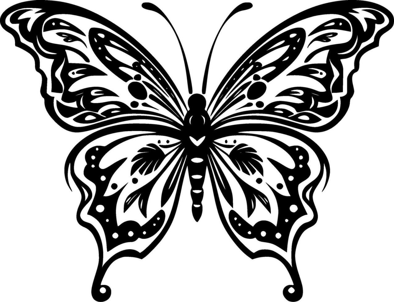 Butterfly - Black and White Isolated Icon - Vector illustration