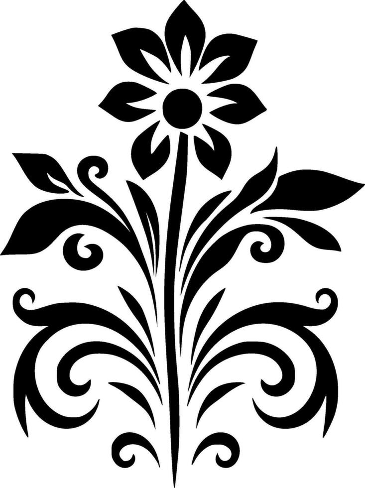 flor, negro y blanco vector ilustración